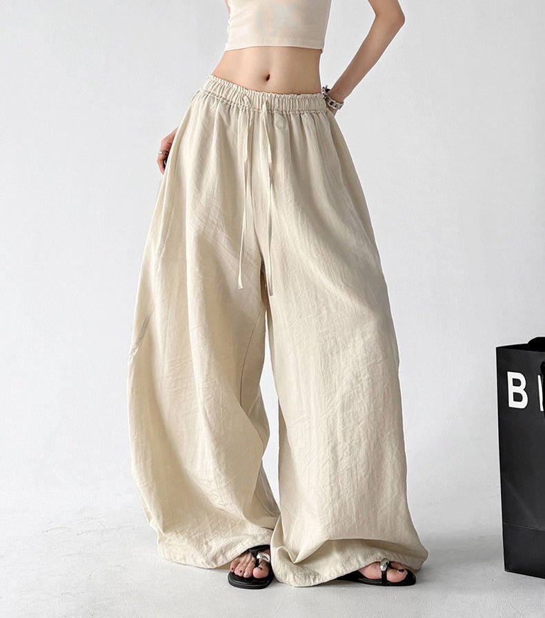 Rounded-Volume Drawstring Wide-Leg Pants - CT66176 - COPPING THREADS - CT ORIGINALS
