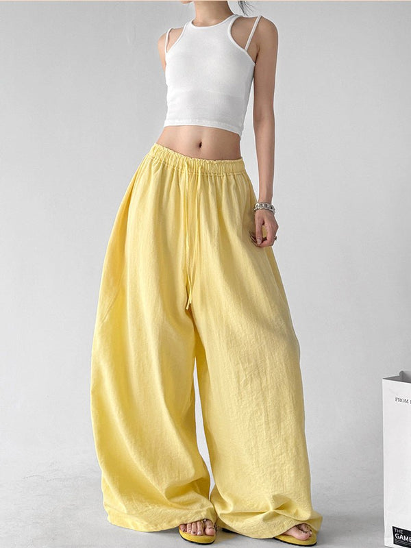 Rounded-Volume Drawstring Wide-Leg Pants - CT66176 - COPPING THREADS - CT ORIGINALS