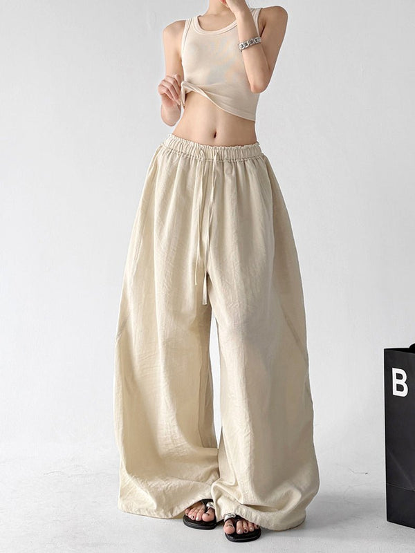 Rounded-Volume Drawstring Wide-Leg Pants - CT66176 - COPPING THREADS - CT ORIGINALS