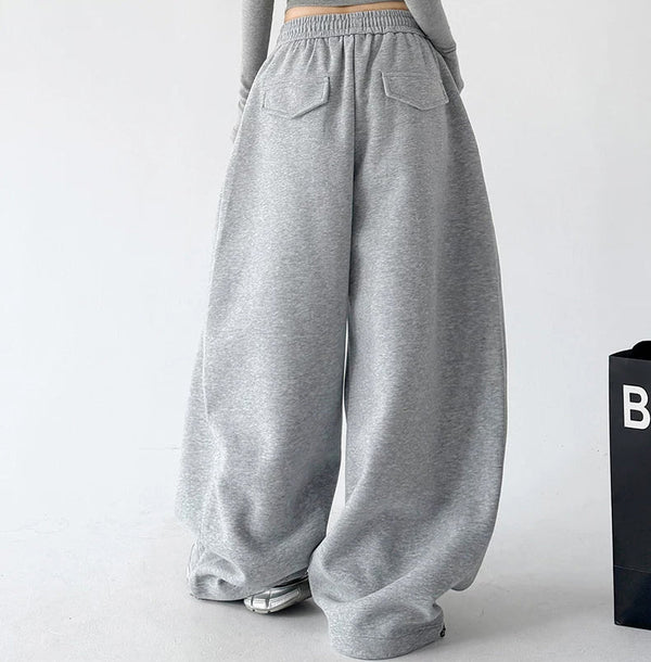 Rounded Wide-Leg Drawstring Sweatpants - COPPING THREADS - CT ORIGINALS