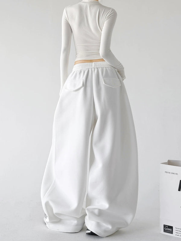 Rounded Wide-Leg Drawstring Sweatpants - COPPING THREADS - CT ORIGINALS