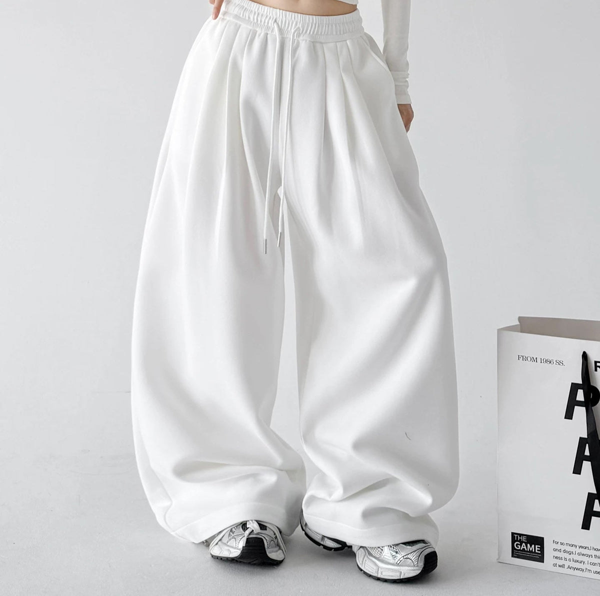 Rounded Wide-Leg Drawstring Sweatpants - COPPING THREADS - CT ORIGINALS