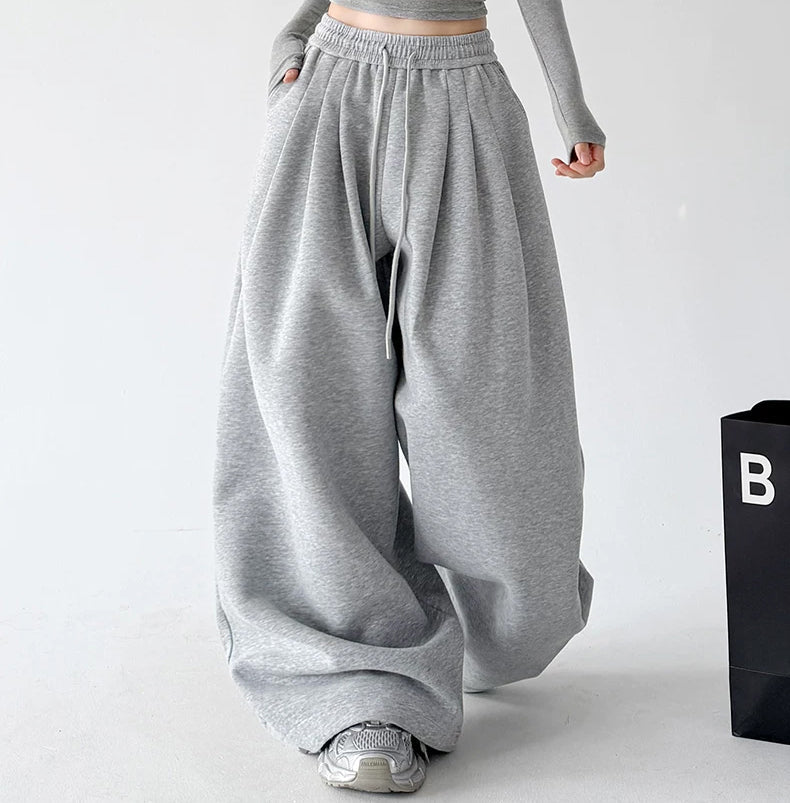 Rounded Wide-Leg Drawstring Sweatpants - COPPING THREADS - CT ORIGINALS
