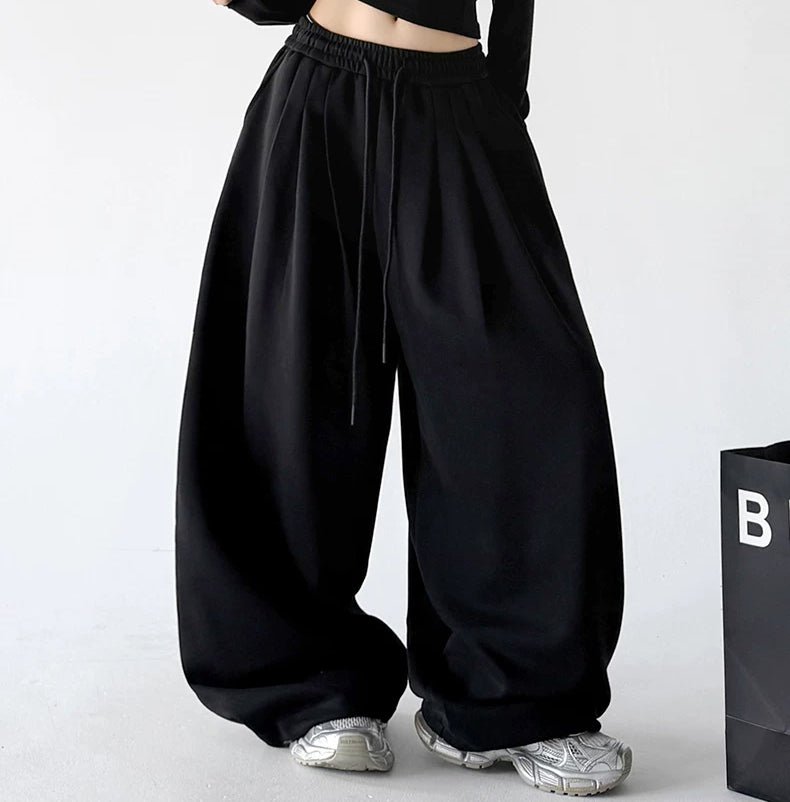 Rounded Wide-Leg Drawstring Sweatpants - COPPING THREADS - CT ORIGINALS