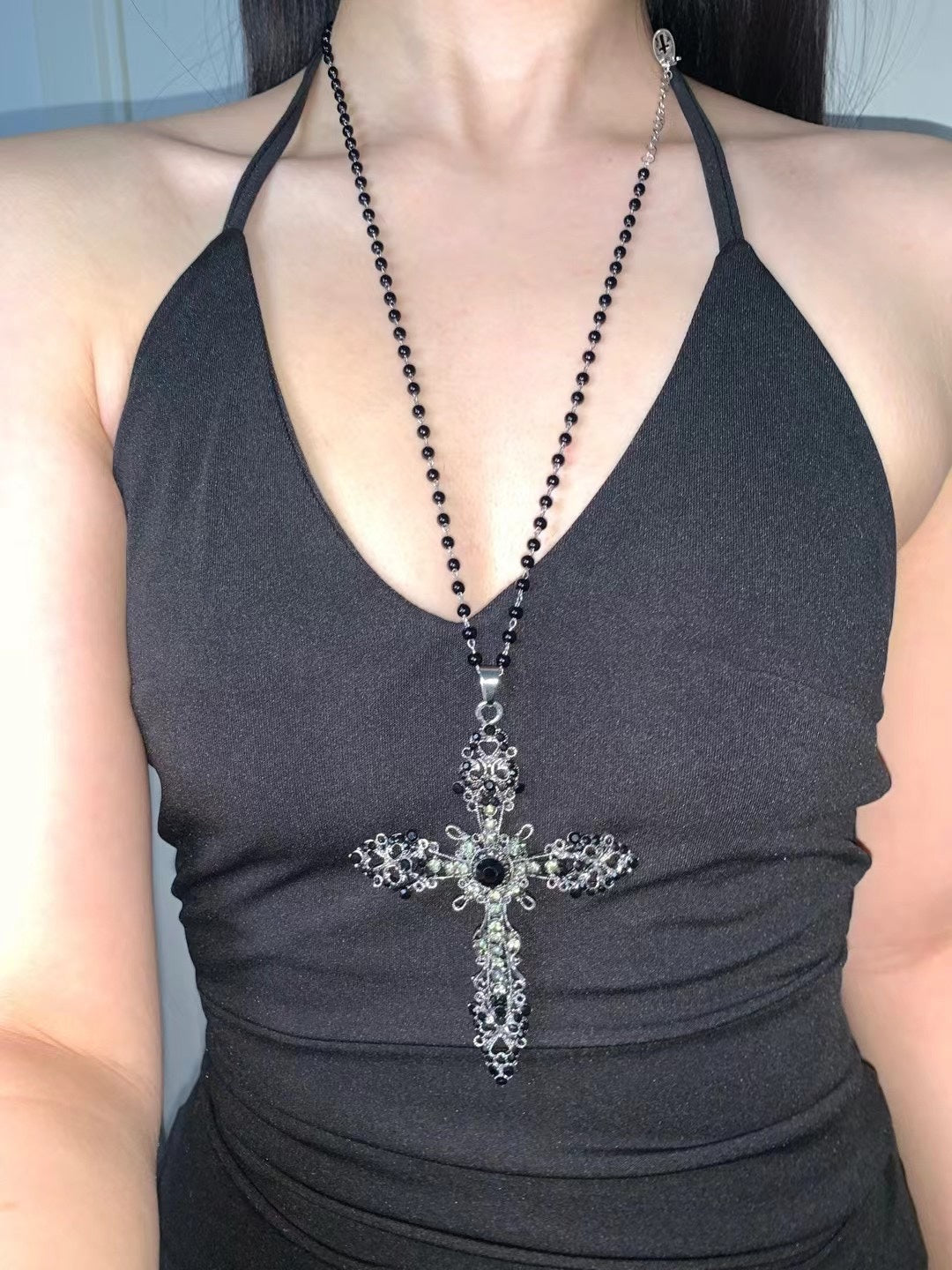 Royal Court Cross Beaded Necklace - COPPING THREADS - TNYP