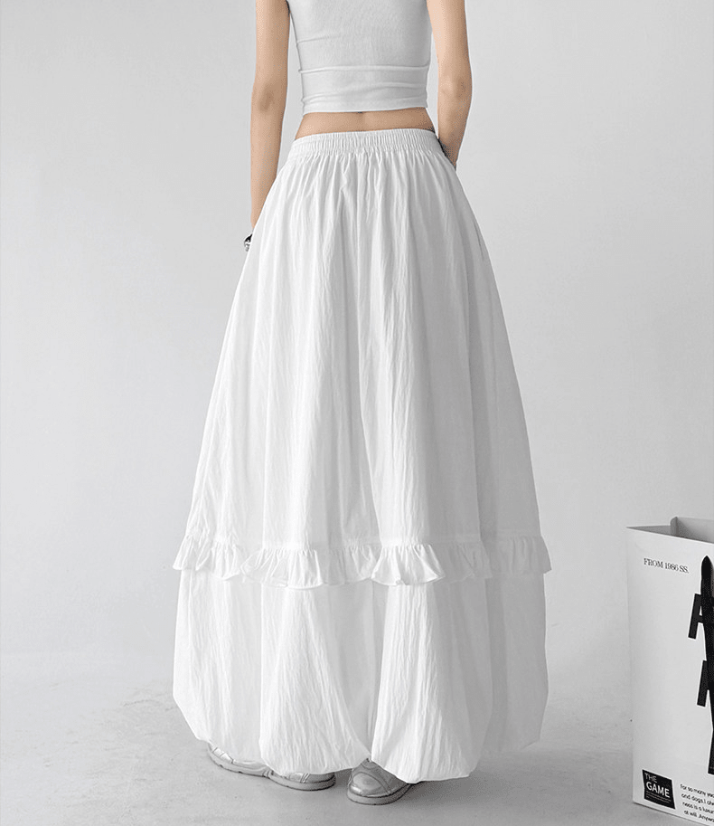 Ruffle Hem Bubble Maxi Skirt - CT5237 - COPPING THREADS - CT Select