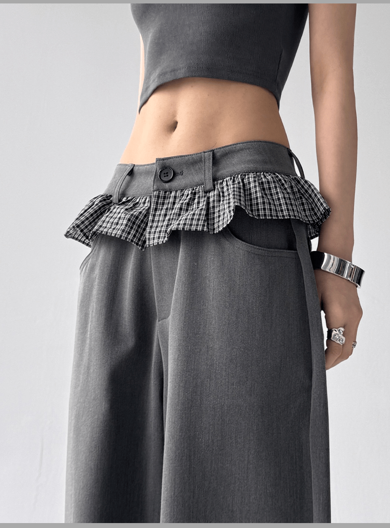 Ruffle Waist Pleated Wide - Leg Trousers - COPPING THREADS - CT Select