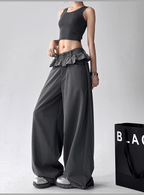 Ruffle Waist Pleated Wide - Leg Trousers - COPPING THREADS - CT Select