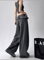 Ruffle Waist Pleated Wide - Leg Trousers - COPPING THREADS - CT Select