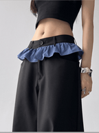 Ruffle Waist Pleated Wide - Leg Trousers - COPPING THREADS - CT Select