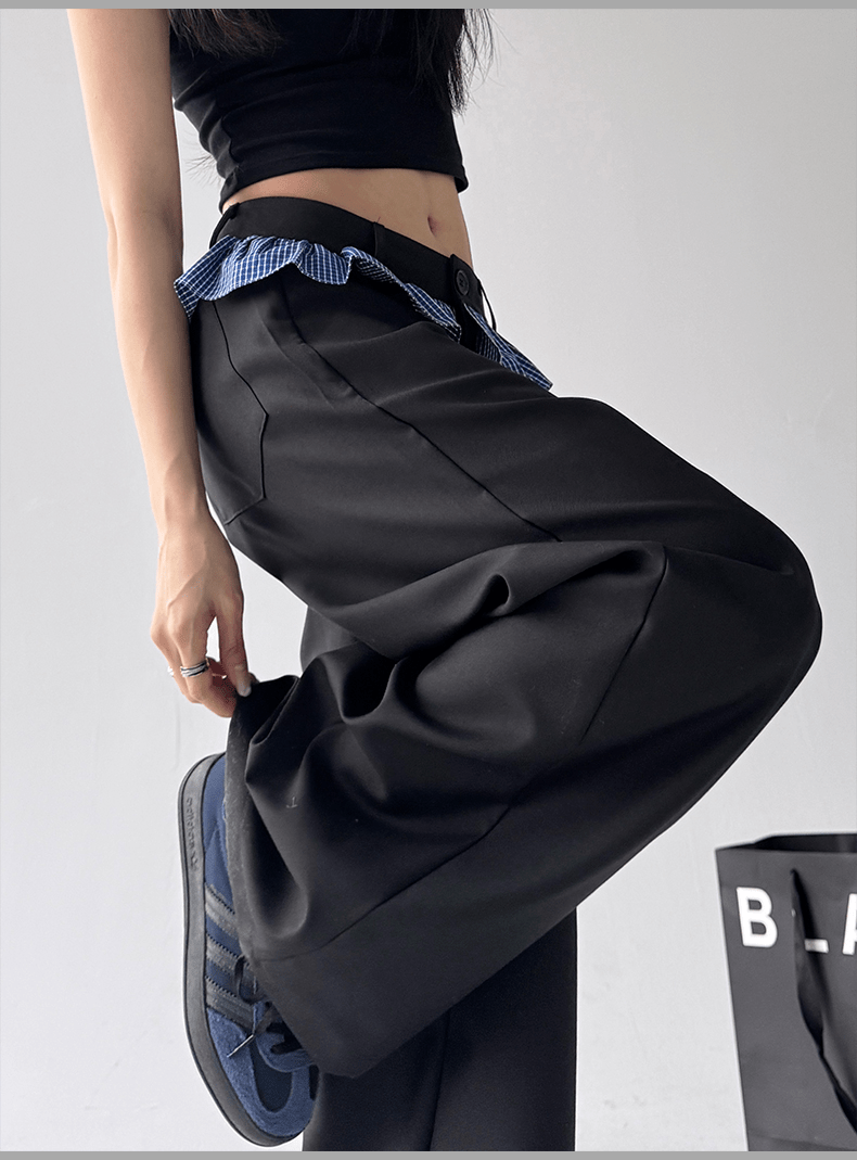 Ruffle Waist Pleated Wide - Leg Trousers - COPPING THREADS - CT Select