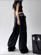 Ruffle Waist Pleated Wide - Leg Trousers - COPPING THREADS - CT Select
