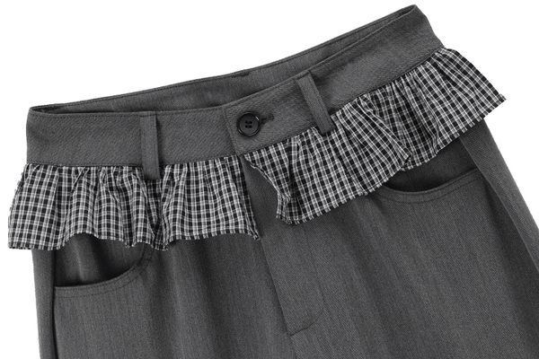 Ruffle Waist Pleated Wide - Leg Trousers - COPPING THREADS - CT Select