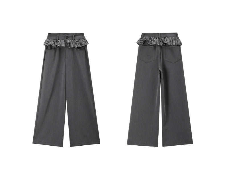 Ruffle Waist Pleated Wide - Leg Trousers - COPPING THREADS - CT Select