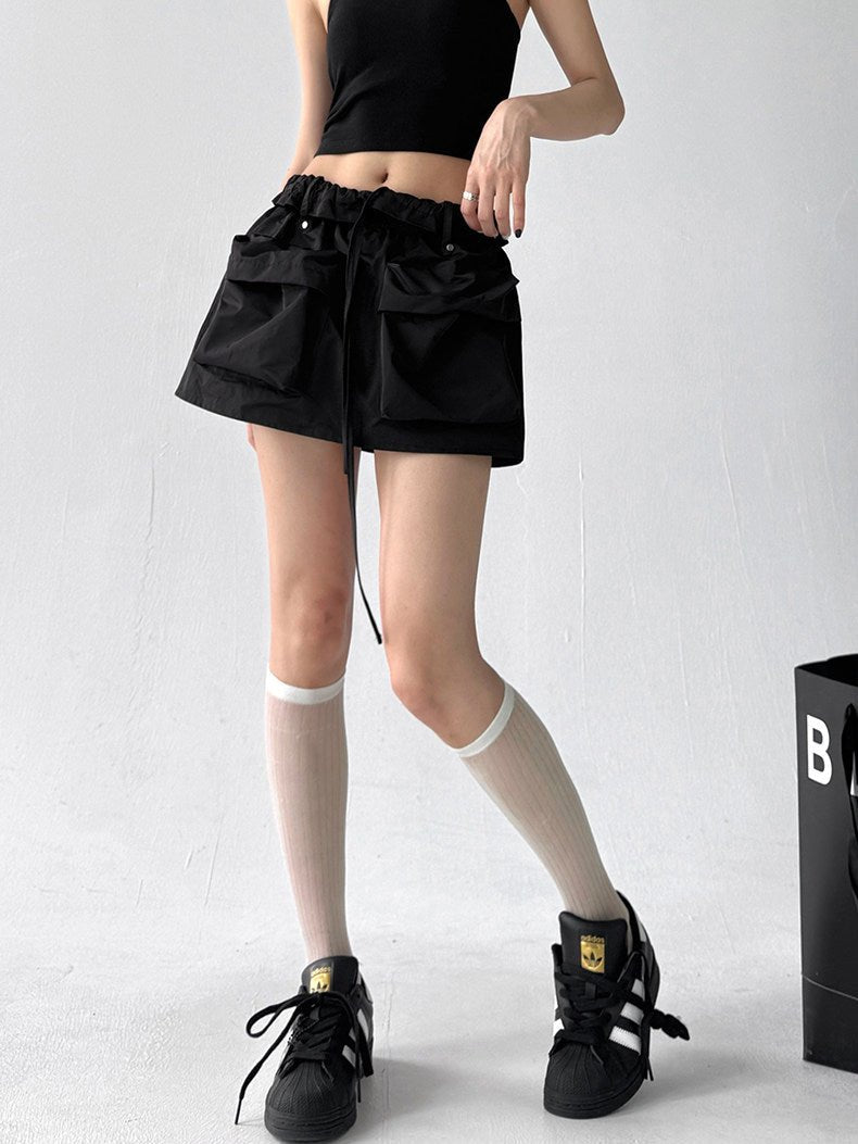 Ruffle-Waist Utility Shorts - CT04201 - COPPING THREADS - CT ORIGINALS