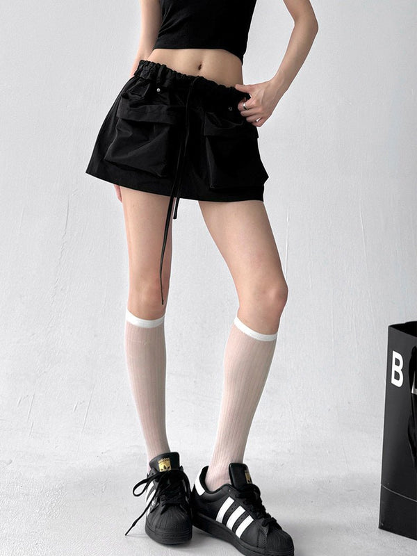 Ruffle-Waist Utility Shorts - CT04201 - COPPING THREADS - CT ORIGINALS