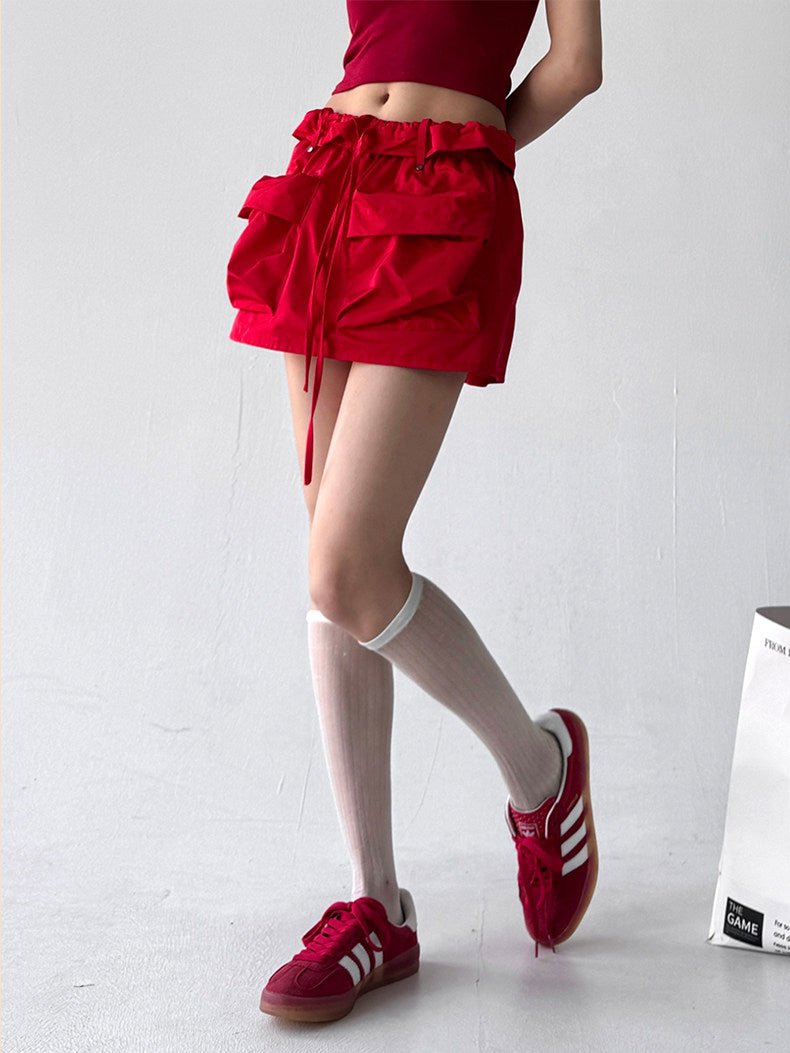 Ruffle-Waist Utility Shorts - CT04201 - COPPING THREADS - CT ORIGINALS