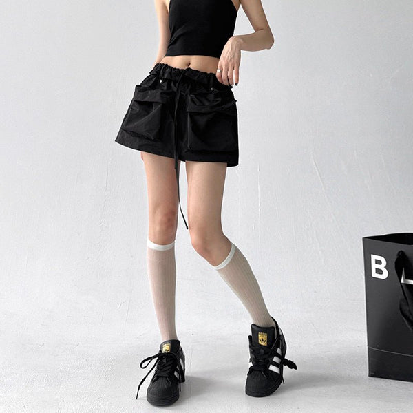 Ruffle-Waist Utility Shorts - CT04201 - COPPING THREADS - CT ORIGINALS