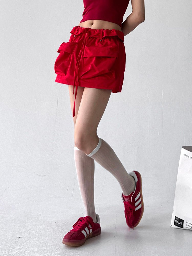 Ruffle-Waist Utility Shorts - CT04201 - COPPING THREADS - CT ORIGINALS