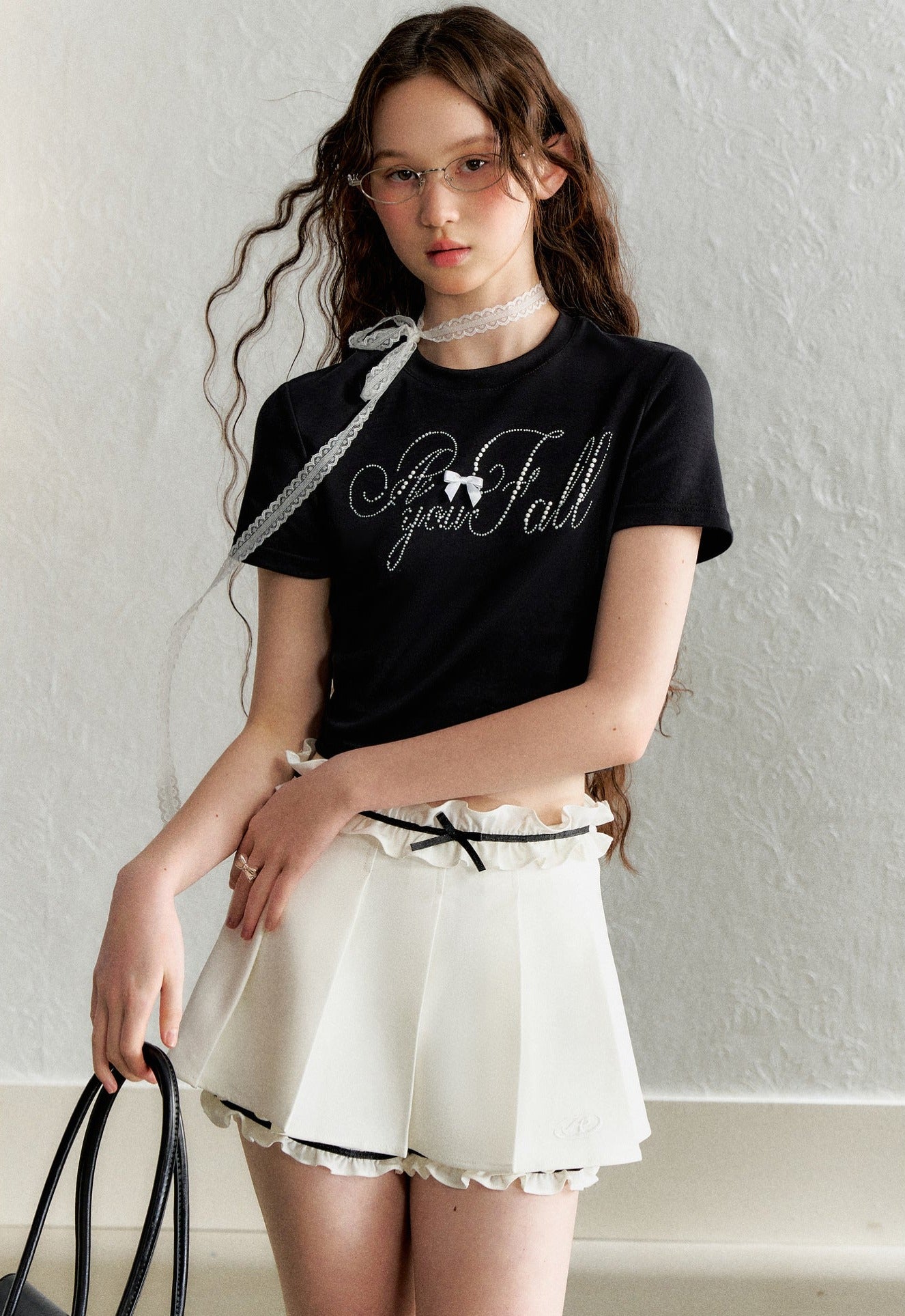 Ruffled Trim Pleated Skirt - COPPING THREADS - AYF