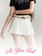 Ruffled Trim Pleated Skirt - COPPING THREADS - AYF