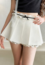 Ruffled Trim Pleated Skirt - COPPING THREADS - AYF