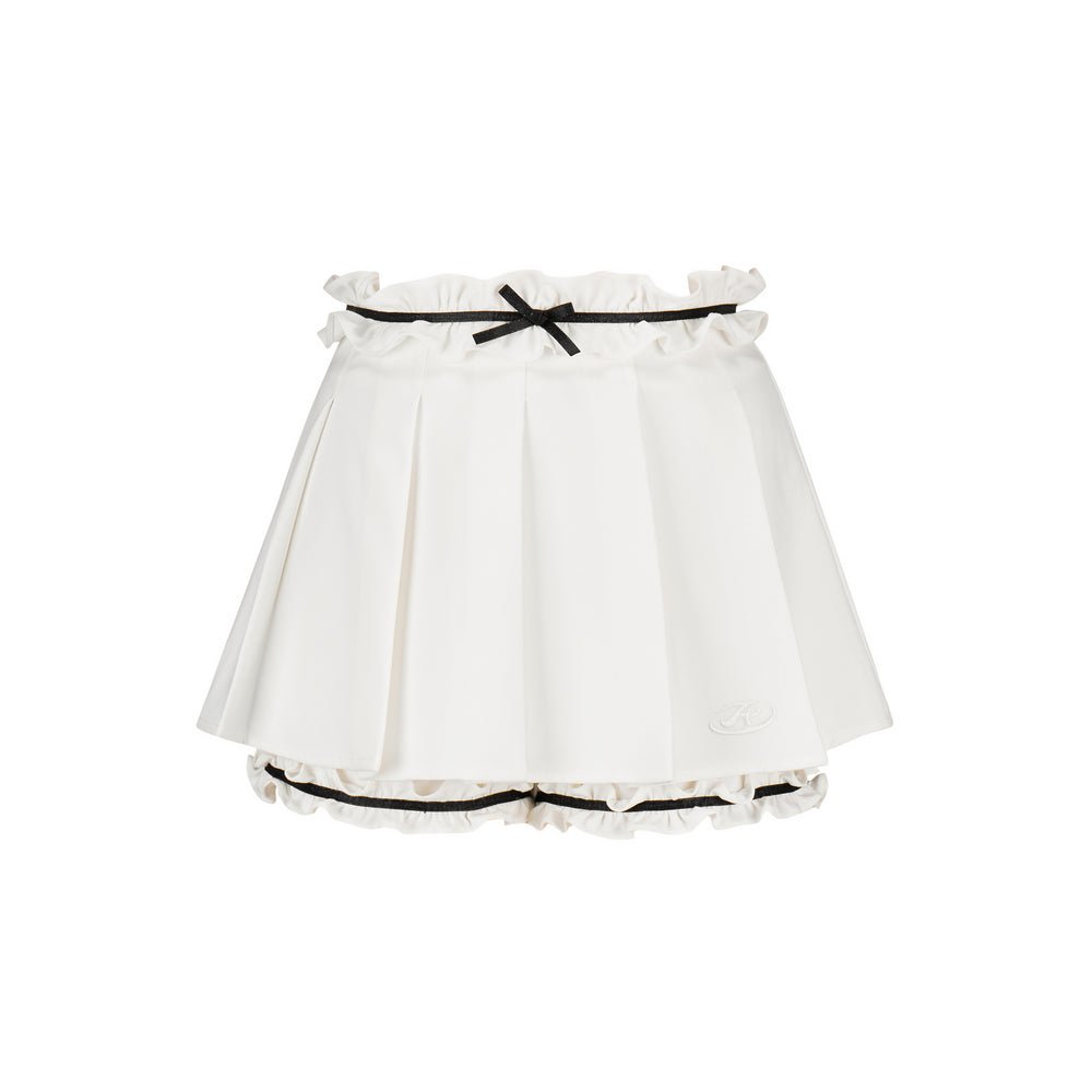 Ruffled Trim Pleated Skirt - COPPING THREADS - AYF