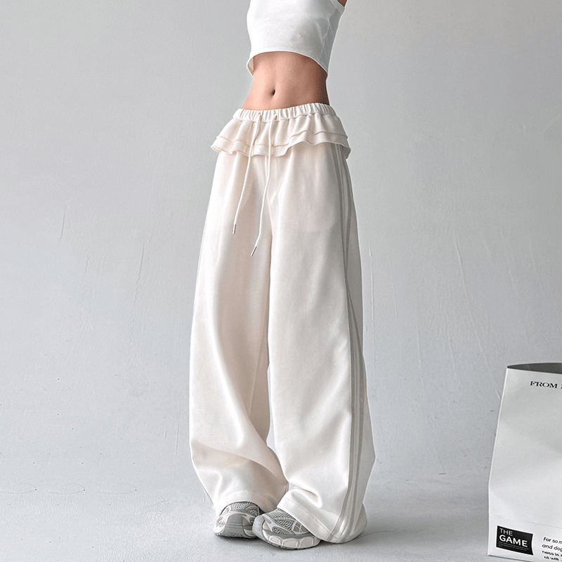 Ruffle‑Waist Wide‑Leg Sweatpants - COPPING THREADS - CT Select