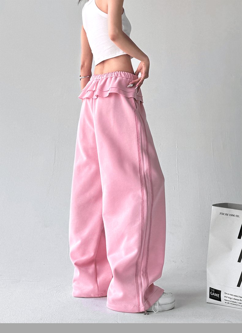 Ruffle‑Waist Wide‑Leg Sweatpants - COPPING THREADS - CT Select