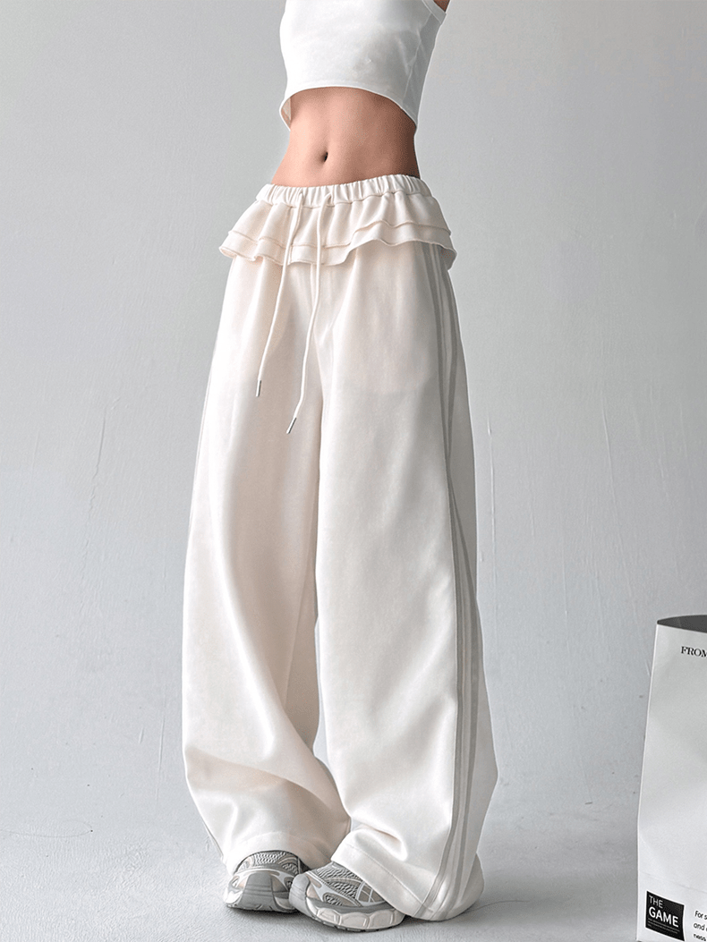 Ruffle‑Waist Wide‑Leg Sweatpants - COPPING THREADS - CT Select