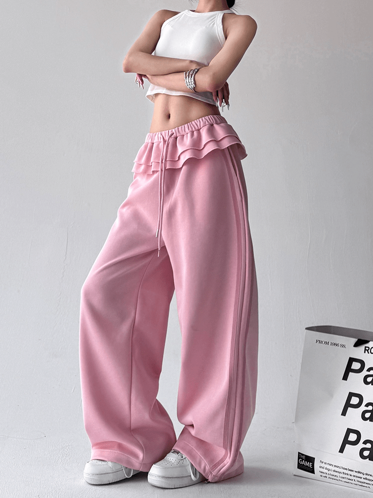Ruffle‑Waist Wide‑Leg Sweatpants - COPPING THREADS - CT Select