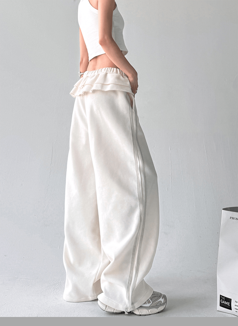 Ruffle‑Waist Wide‑Leg Sweatpants - COPPING THREADS - CT Select