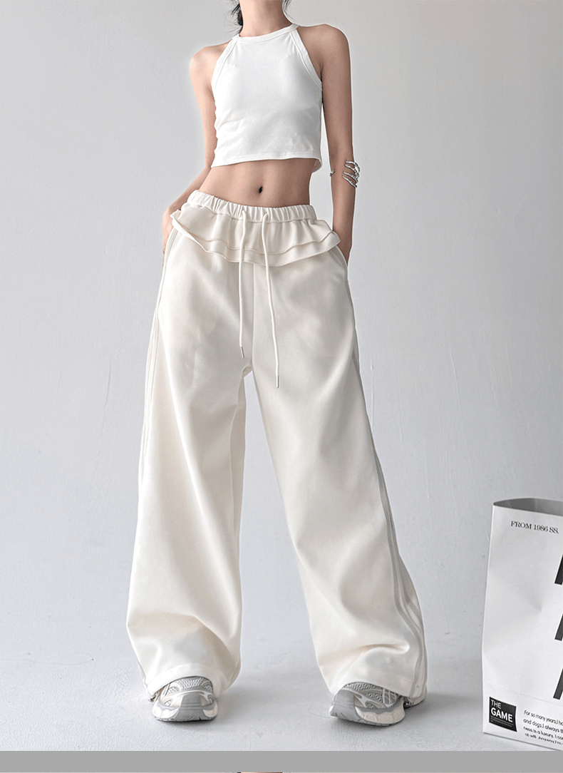 Ruffle‑Waist Wide‑Leg Sweatpants - COPPING THREADS - CT Select