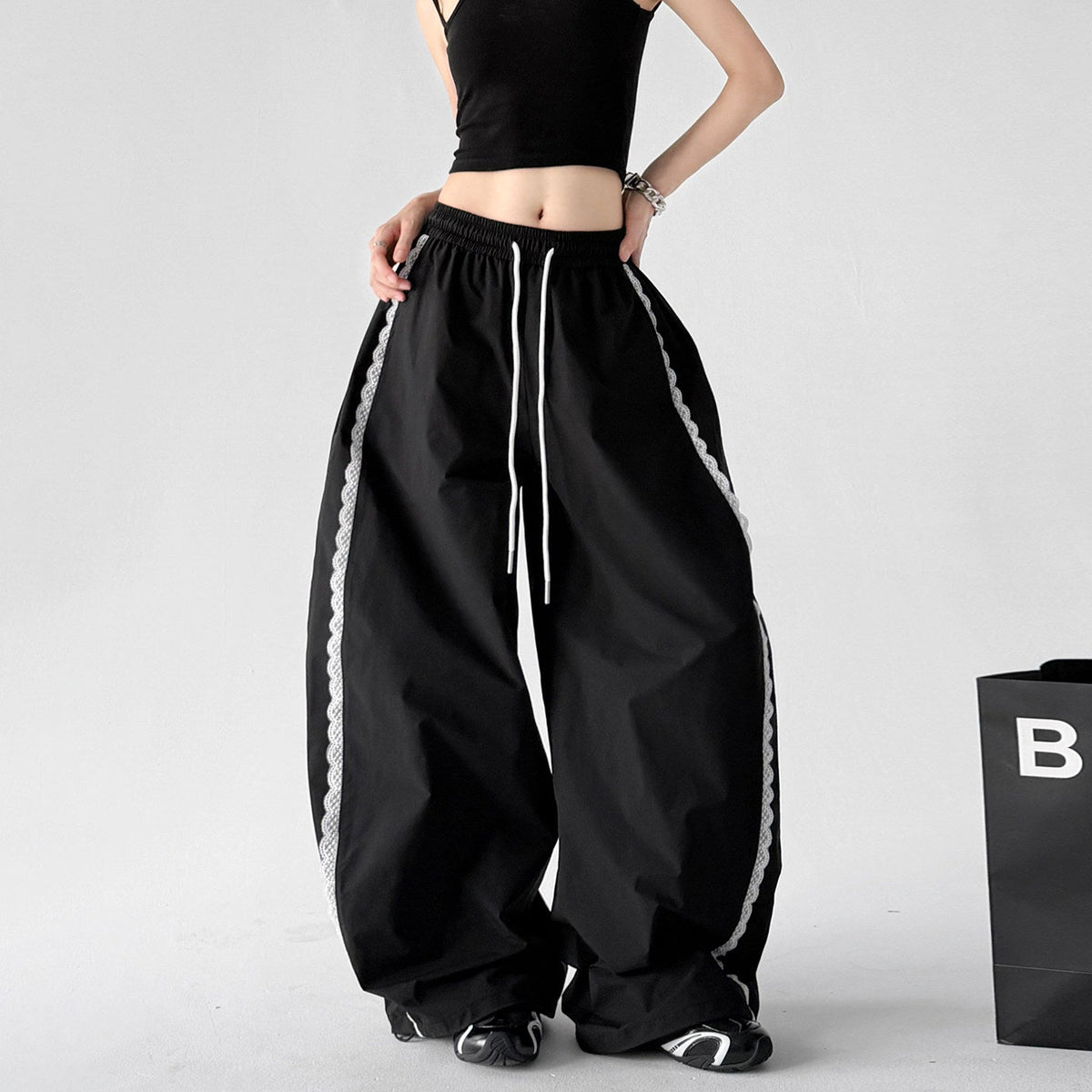 Scalloped-Lace Wide-Leg Pants - CT66203 - COPPING THREADS - CT ORIGINALS 메인 이미지