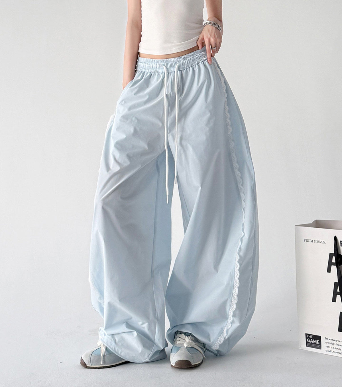Scalloped-Lace Wide-Leg Pants - CT66203 - COPPING THREADS - CT ORIGINALS