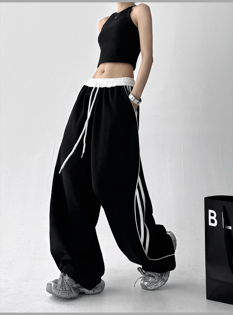 Scimitar Stripe Wide‑Leg Track Pants - COPPING THREADS - CT Select