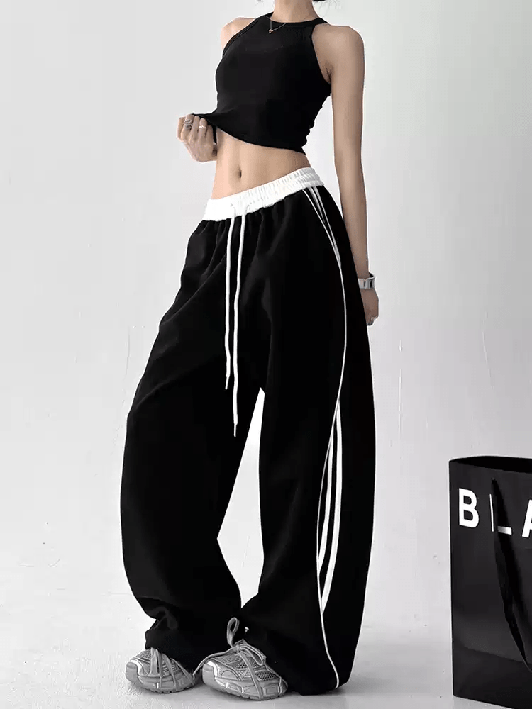 Scimitar Stripe Wide‑Leg Track Pants - COPPING THREADS - CT Select
