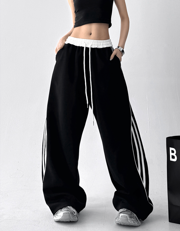Scimitar Stripe Wide‑Leg Track Pants - COPPING THREADS - CT Select