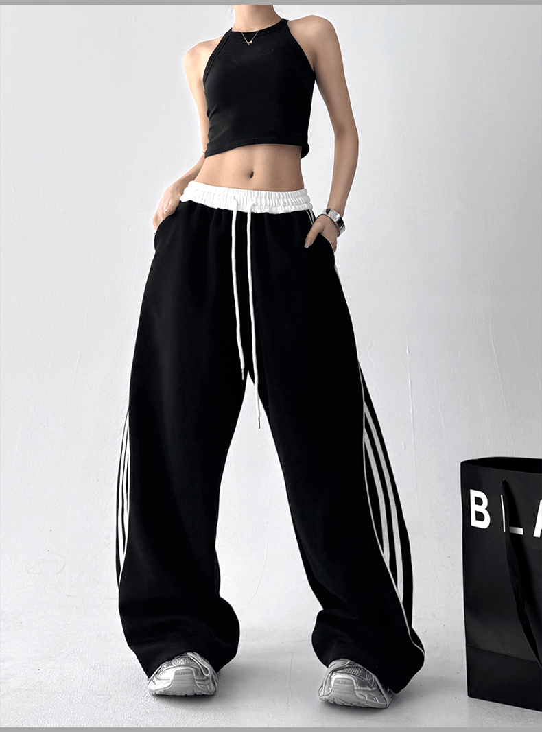 Scimitar Stripe Wide‑Leg Track Pants - COPPING THREADS - CT Select