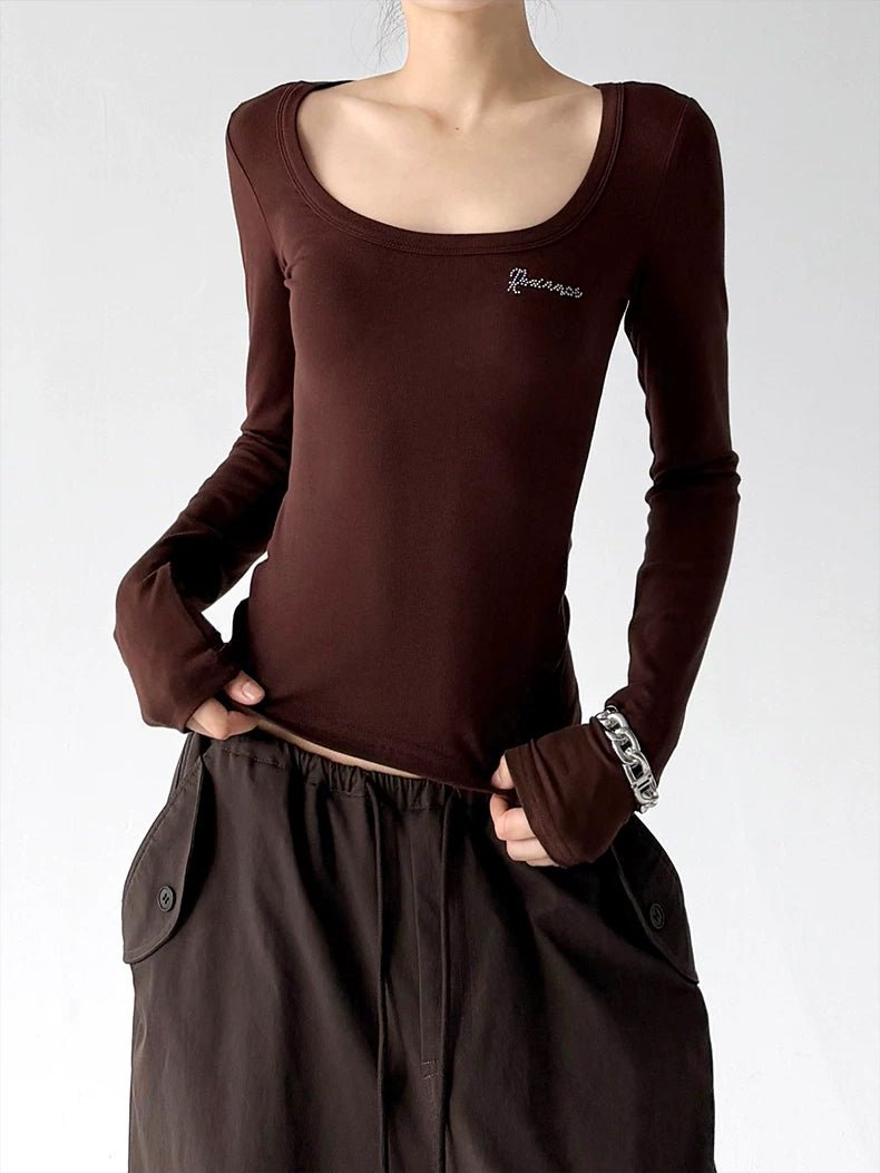 Scoop-Neck Long-Sleeve T-Shirt - COPPING THREADS - CT ORIGINALS