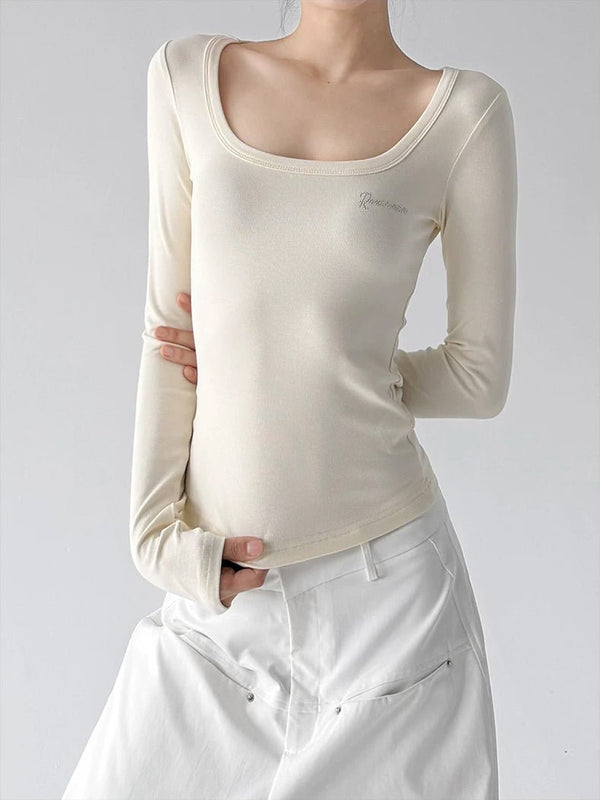 Scoop-Neck Long-Sleeve T-Shirt - COPPING THREADS - CT ORIGINALS