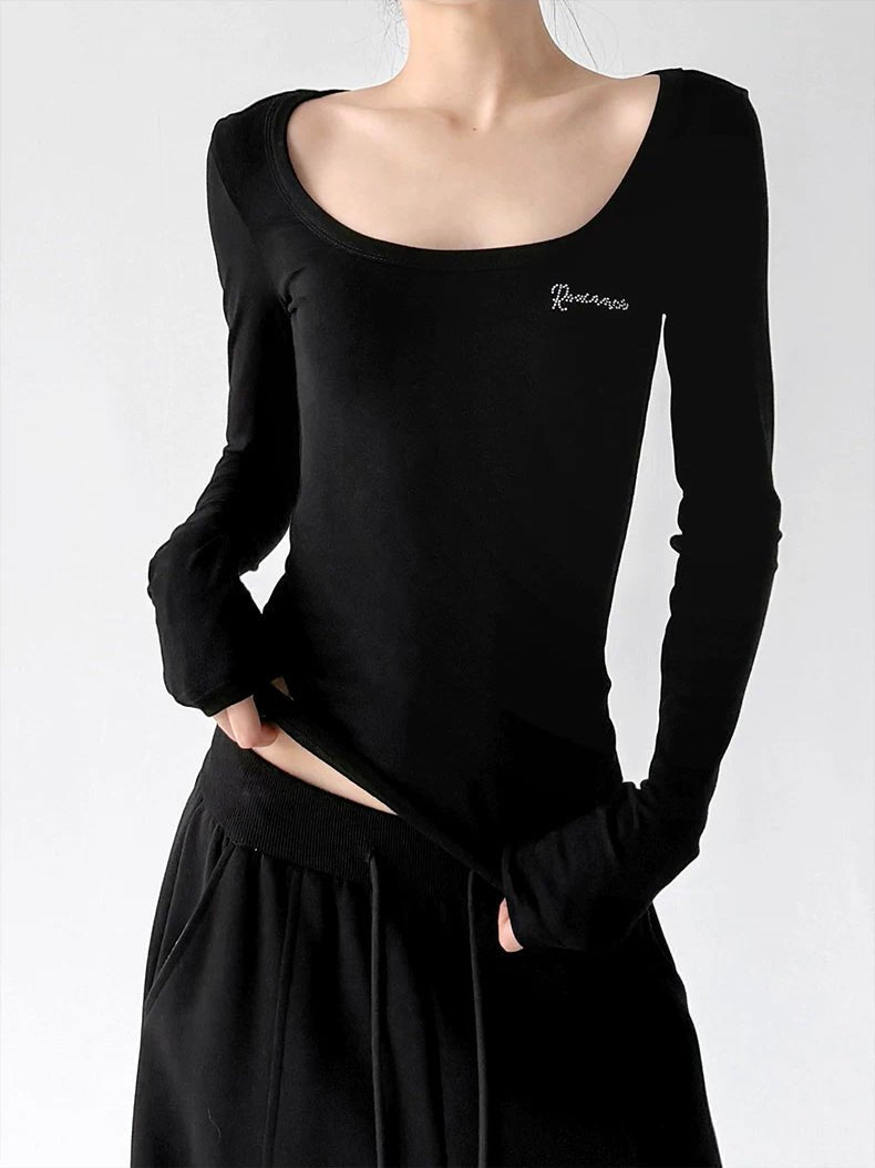 Scoop-Neck Long-Sleeve T-Shirt - COPPING THREADS - CT ORIGINALS