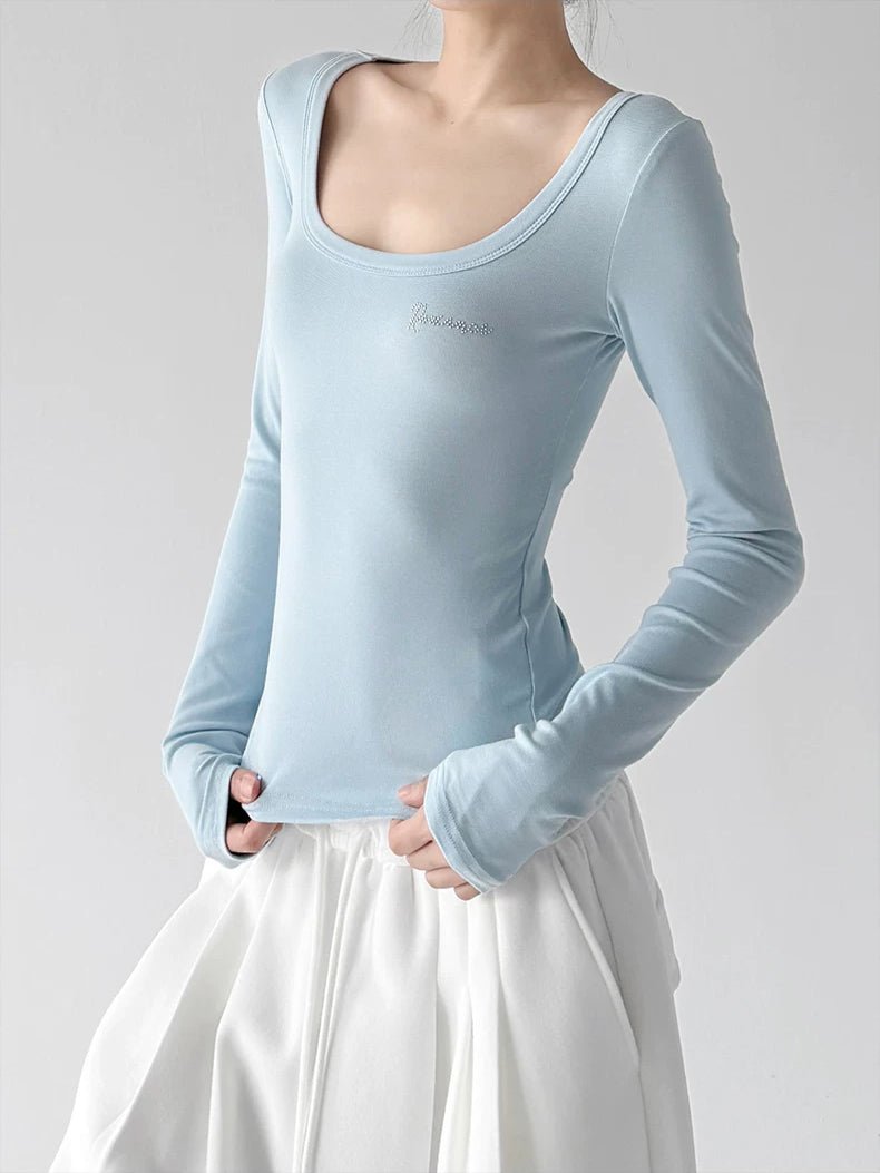 Scoop-Neck Long-Sleeve T-Shirt - COPPING THREADS - CT ORIGINALS