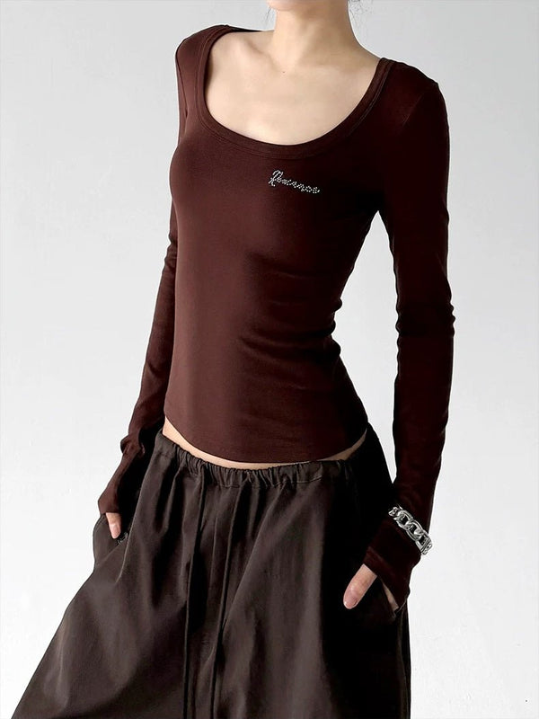 Scoop-Neck Long-Sleeve T-Shirt - COPPING THREADS - CT ORIGINALS