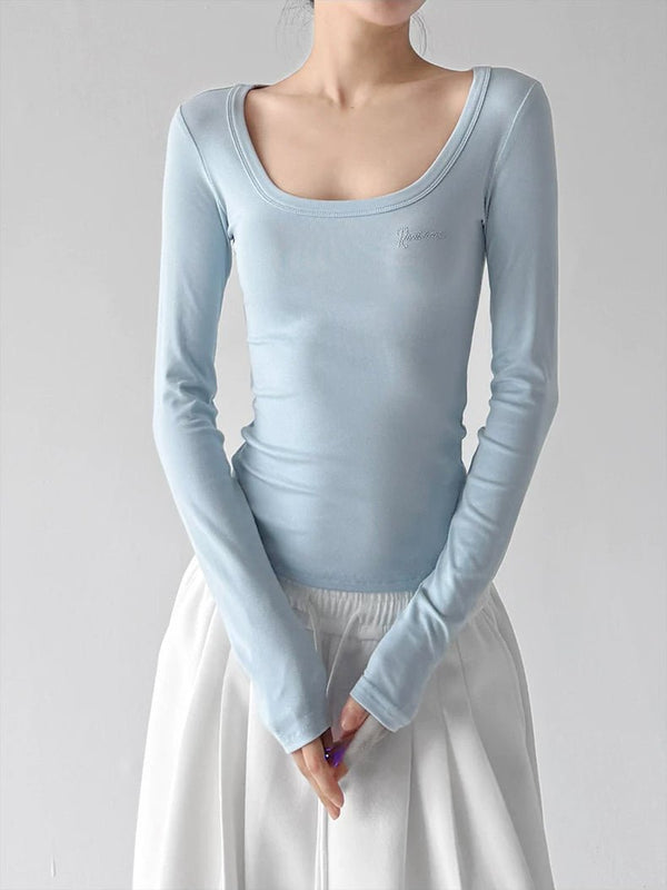 Scoop-Neck Long-Sleeve T-Shirt - COPPING THREADS - CT ORIGINALS
