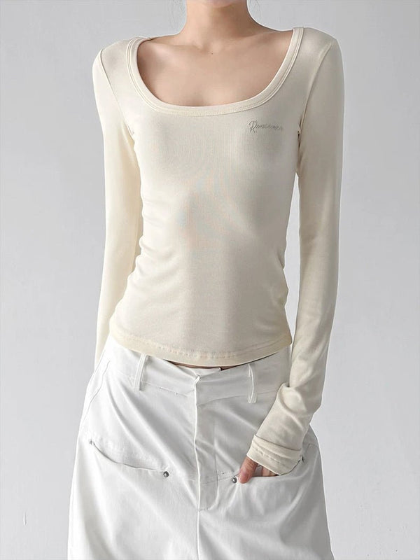 Scoop-Neck Long-Sleeve T-Shirt - COPPING THREADS - CT ORIGINALS