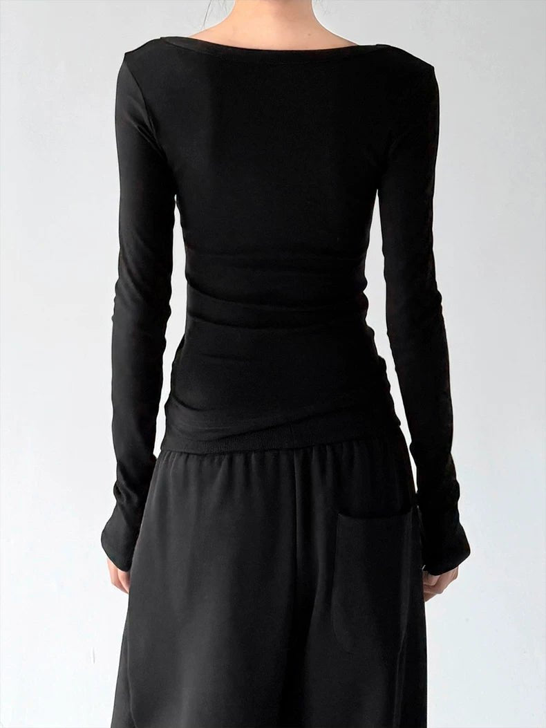 Scoop-Neck Long-Sleeve T-Shirt - COPPING THREADS - CT ORIGINALS