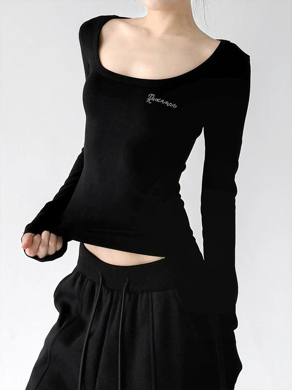 Scoop-Neck Long-Sleeve T-Shirt - COPPING THREADS - CT ORIGINALS