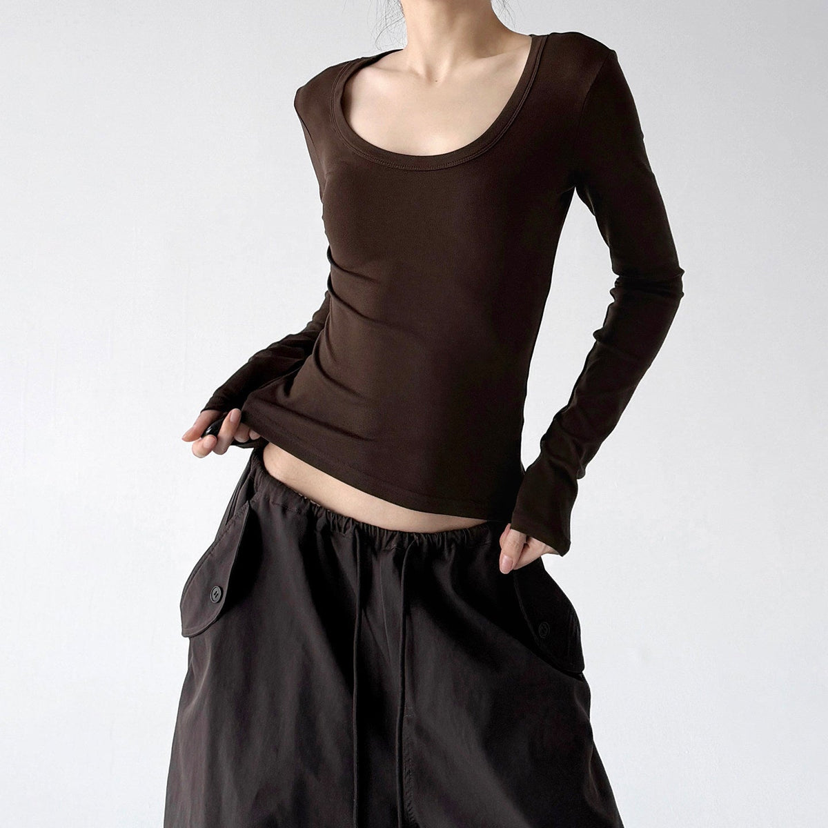 Scoop-Neck Long-Sleeve Top - CT66239 - COPPING THREADS - CT ORIGINALS