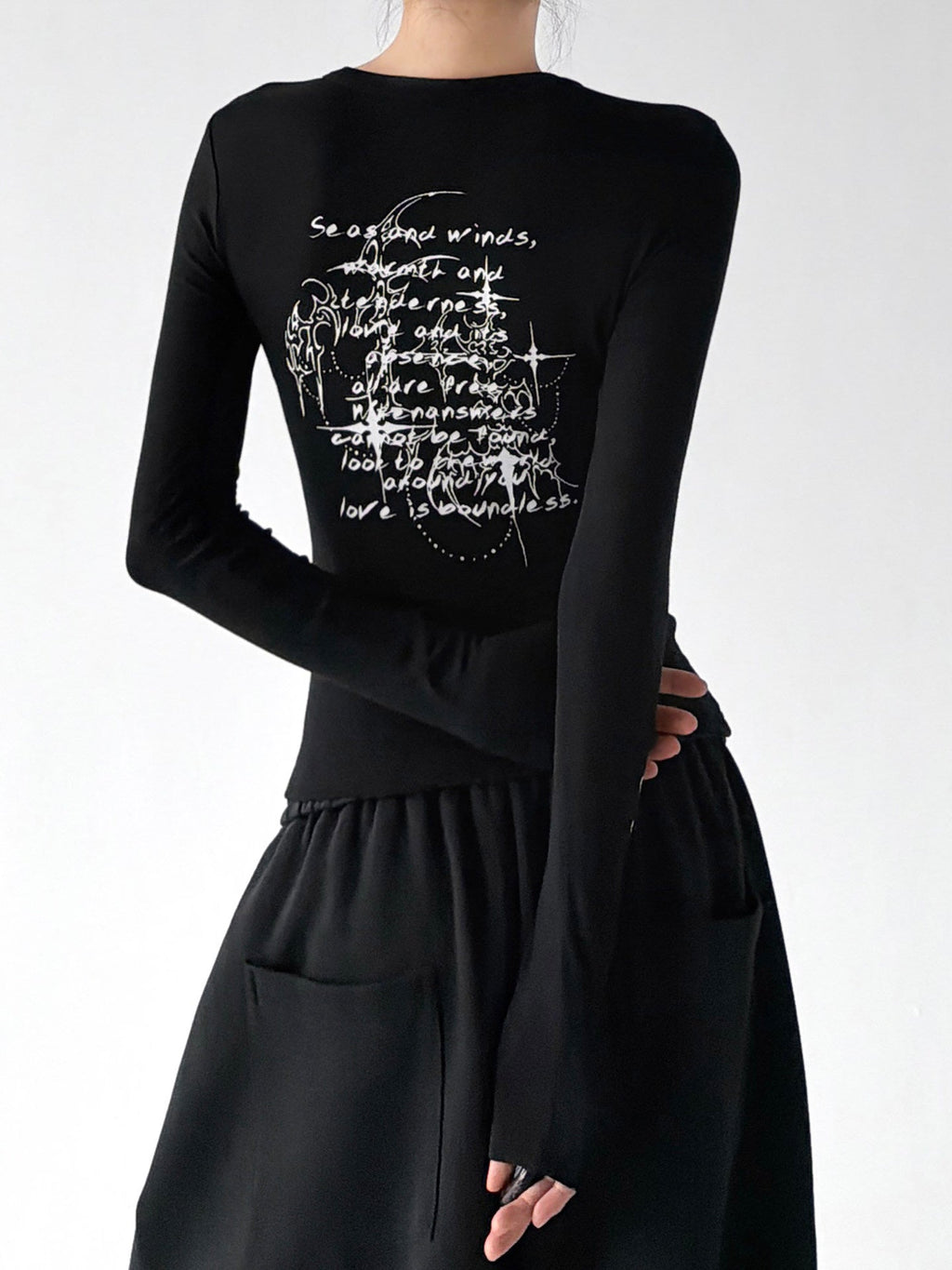 Script-Print Long-Sleeve Top - CT66246 - COPPING THREADS - CT ORIGINALS